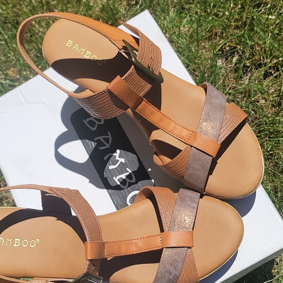 Bamboo,Wedges, size 9, brown - Picture 3 of 5